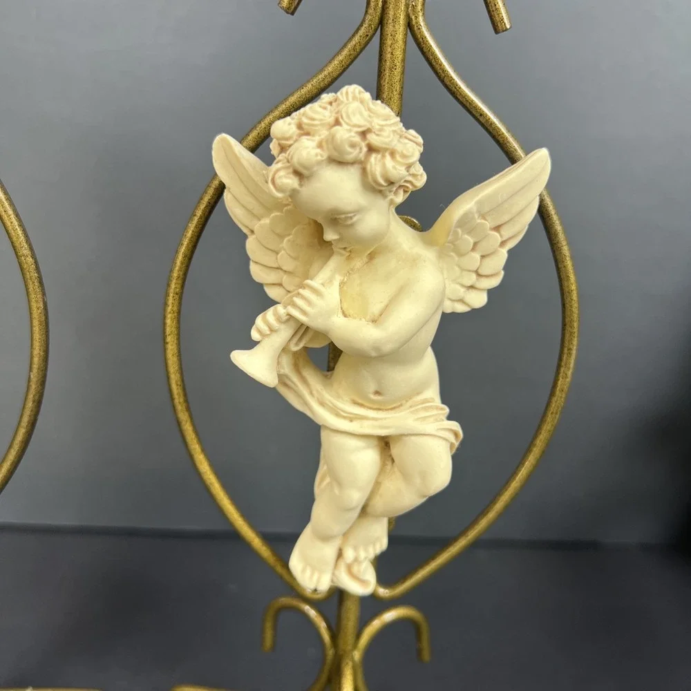 Vintage 1995 House of Lloyd Cherub Taper Candle Holders Set New Open Box